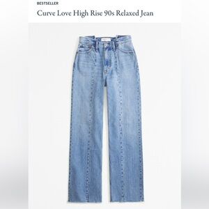 Abercrombie & Fitch - Curve Love High Rise 90s Relaxed Jean - Blue